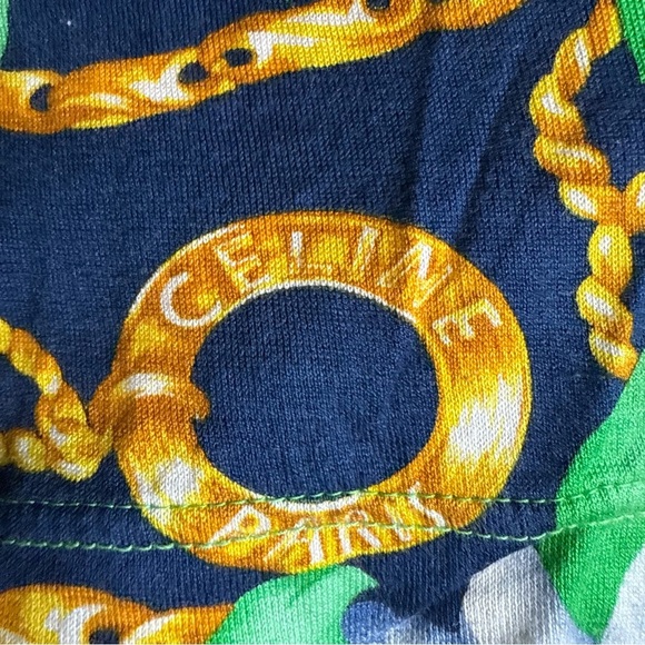 Vintage Celine Navy and Gold Chain Print Top size 40 - Picture 2 of 10